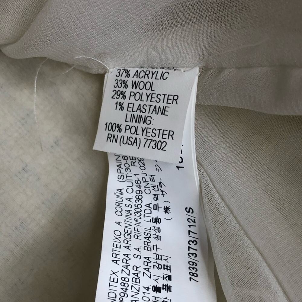 Zara Basic Moroccan Cream Wool Jacket Twee Retro … - image 6